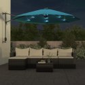 Ścienny parasol ogrodowy z LED, niebieski, 290 cm