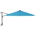 Ścienny parasol ogrodowy z LED, niebieski, 290 cm