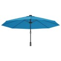 Ścienny parasol ogrodowy z LED, niebieski, 290 cm