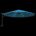 Ścienny parasol ogrodowy z LED, niebieski, 290 cm