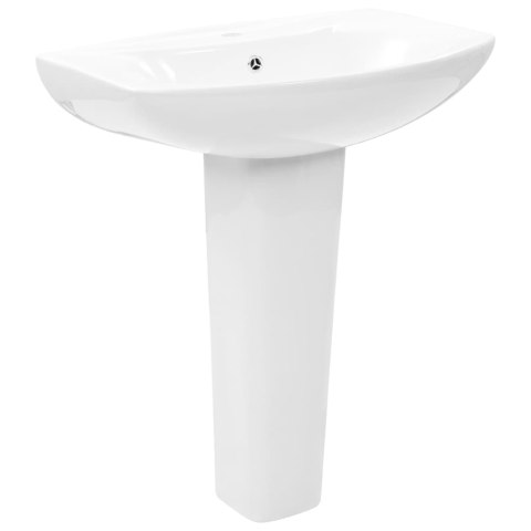 Umywalka z postumentem, ceramiczna, biała, 650x520x200 mm Umywalka z postumentem, ceramiczna, biała, 650x520x200 mm