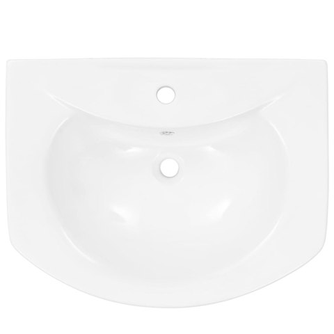 Umywalka z postumentem, ceramiczna, biała, 650x520x200 mm Umywalka z postumentem, ceramiczna, biała, 650x520x200 mm