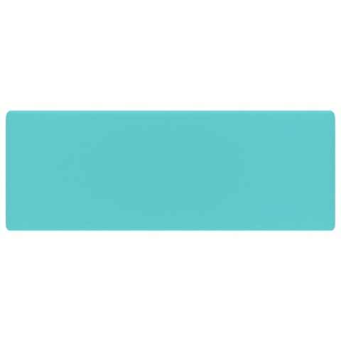 Kwadratowa umywalka z przelewem, matowa jasnozielona, 41x41 cm