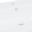 Umywalka wpuszczana z baterią, 101x39x18 cm, ceramiczna, biała