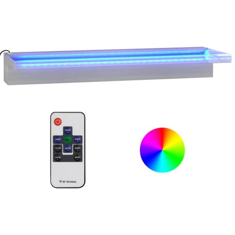 Wylewka do wodospadu z RGB LED, stal nierdzewna, 60 cm Wylewka do wodospadu z RGB LED, stal nierdzewna, 60 cm