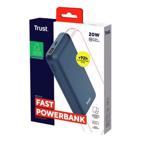 Powerbank Trust 25034 Niebieski 20000 mAh (1 Sztuk)