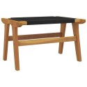 Krzesło ogrodowe z podnóżkiem, drewno tekowe i poliester