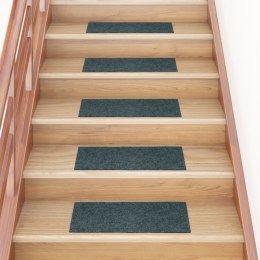 Samoprzylepne nakładki na schody, 15 szt., 60x25 cm, zielone