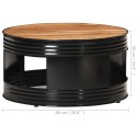 Stolik kawowy, czarny, 68x68x36 cm, lite drewno akacjowe