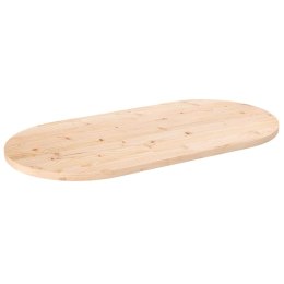 Blat stołu, 100x50x2,5 cm, lite drewno sosnowe, owalny