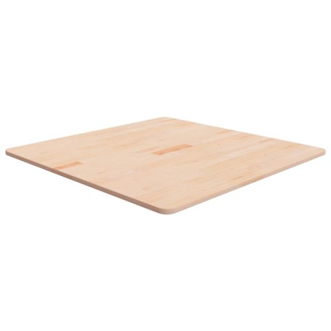 Kwadratowy blat do stolika, 80x80x1,5 cm, surowe drewno dębowe