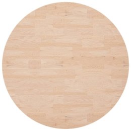 Okrągły blat do stolika, Ø90x4 cm, surowe drewno dębowe