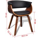 Krzesła stołowe, 6 szt., gięte drewno i sztuczna skóra