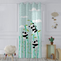 Zasłona HappyFriday Moshi Moshi Panda Garden Niebieski 140 x 265 cm