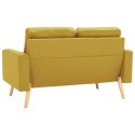 VidaXL 2-osobowa sofa, żółta, tapicerowana tkaniną