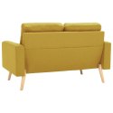 2-osobowa sofa, żółta, tapicerowana tkaniną