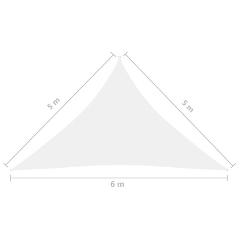 Żagiel ogrodowy, tkanina Oxford, trójkątny, 5x5x6 m, biały