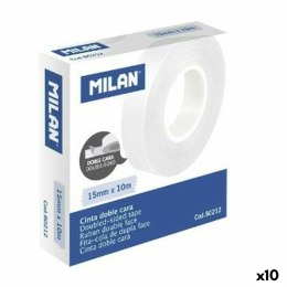 Taśma dwustronna Milan 15 mm 10 m Przezroczysty (10 Sztuk)