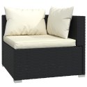 VidaXL 12 Piece Patio Lounge Set with Cushions Black Poly Rattan