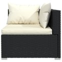 VidaXL 12 Piece Patio Lounge Set with Cushions Black Poly Rattan