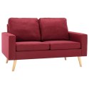 VidaXL 2-osobowa sofa, kolor czerwonego wina, tapicerowana tkaniną