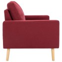 VidaXL 2-osobowa sofa, kolor czerwonego wina, tapicerowana tkaniną