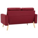 VidaXL 2-osobowa sofa, kolor czerwonego wina, tapicerowana tkaniną