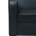 VidaXL Sofa 2-osobowa, sztuczna skóra, czarna