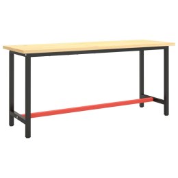 VidaXL Rama do stołu roboczego, czerwono-czarna, 170x50x79 cm, metal