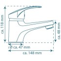 SCHÜTTE Bateria umywalkowa ORAZI z mieszaczem, niskociśnieniowa, chrom