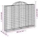 Kosze gabionowe, 2 szt, 200x30x140/160 cm, galwanizowane żelazo