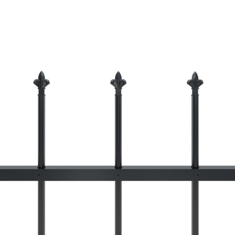 Ogrodzenie z prętów z grotami, stalowe, 13,6 x 1,2 m, czarne Ogrodzenie z prętów z grotami, stalowe, 13,6 x 1,2 m, czarne