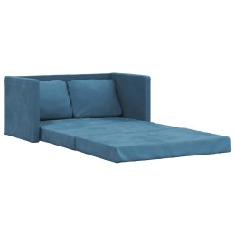 VidaXL Sofa podłogowa 2-w-1, niebieska, 122x204x55 cm, aksamit