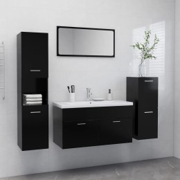 VidaXL Zestaw mebli łazienkowych, czarna, materiał drewnopochodny