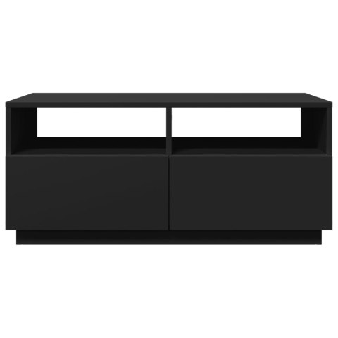 Stolik kawowy z podświetleniem LED, czarny, 90x49x40 cm