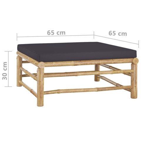 4-cz. zestaw mebli do ogrodu, ciemnoszare poduszki, bambus