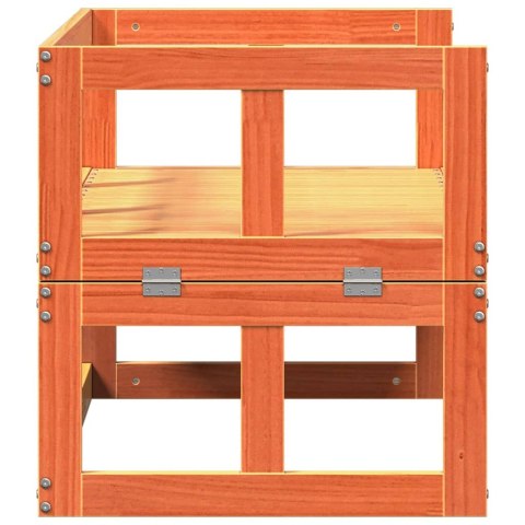 Ławka ogrodowa, rozkładana, woskowy brąz, lite drewno sosnowe