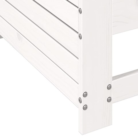 Siedzisko ogrodowe z podłokietnikiem i poduszką, białe, sosnowe