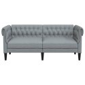 VidaXL Sofa Chesterfield, dwuosobowa, jasnoszara, obita tkaniną