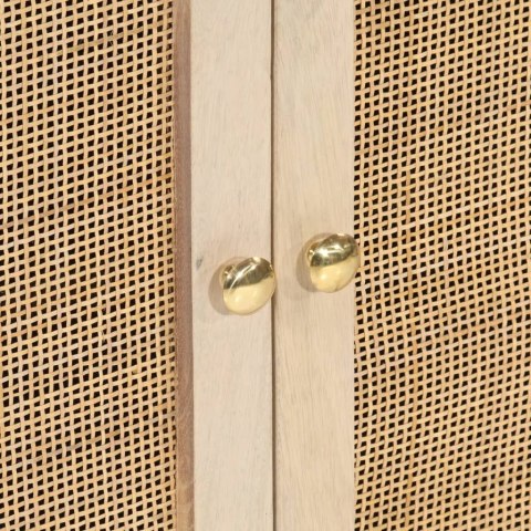 Szafka, czarna, 55x30x76 cm, lite drewno mango i żelazo