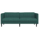 VidaXL Sofa 3-osobowa, ciemnozielona, tapicerowana tkaniną