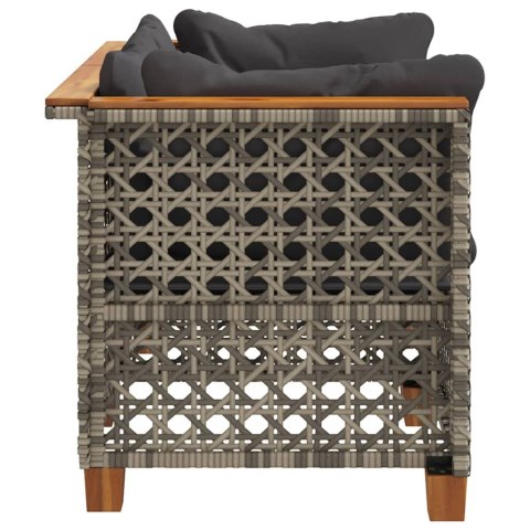 Narożne moduły sofy z poduszkami, 2 szt., szare, polirattan