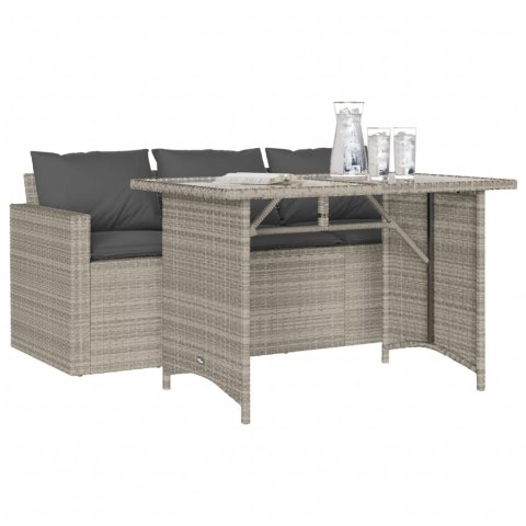 2-cz. zestaw mebli ogrodowych z poduszkami, jasnoszary