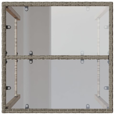 Ogrodowy stolik barowy, szary, 70x70x110 cm, polirattan