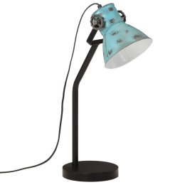 Lampa stołowa, 25 W, postarzany niebieski, 17x17x60 cm, E27