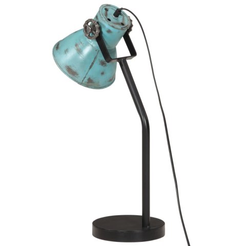 Lampa stołowa, 25 W, postarzany niebieski, 17x17x60 cm, E27