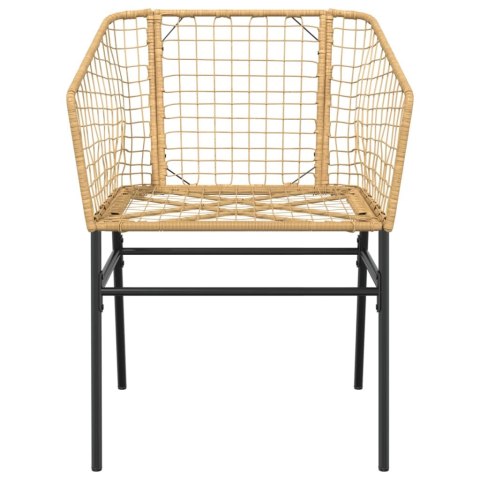 Krzesła ogrodowe, 2 szt., brązowe, polirattan