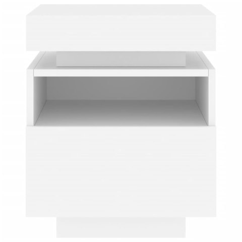 Szafka nocna z oświetleniem LED, biała, 40x39x48,5 cm