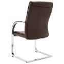VidaXL Krzesło biurowe, wspornikowe, brązowe, sztuczna skóra