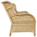 VidaXL Sofa 2-osobowa, naturalny rattan i len